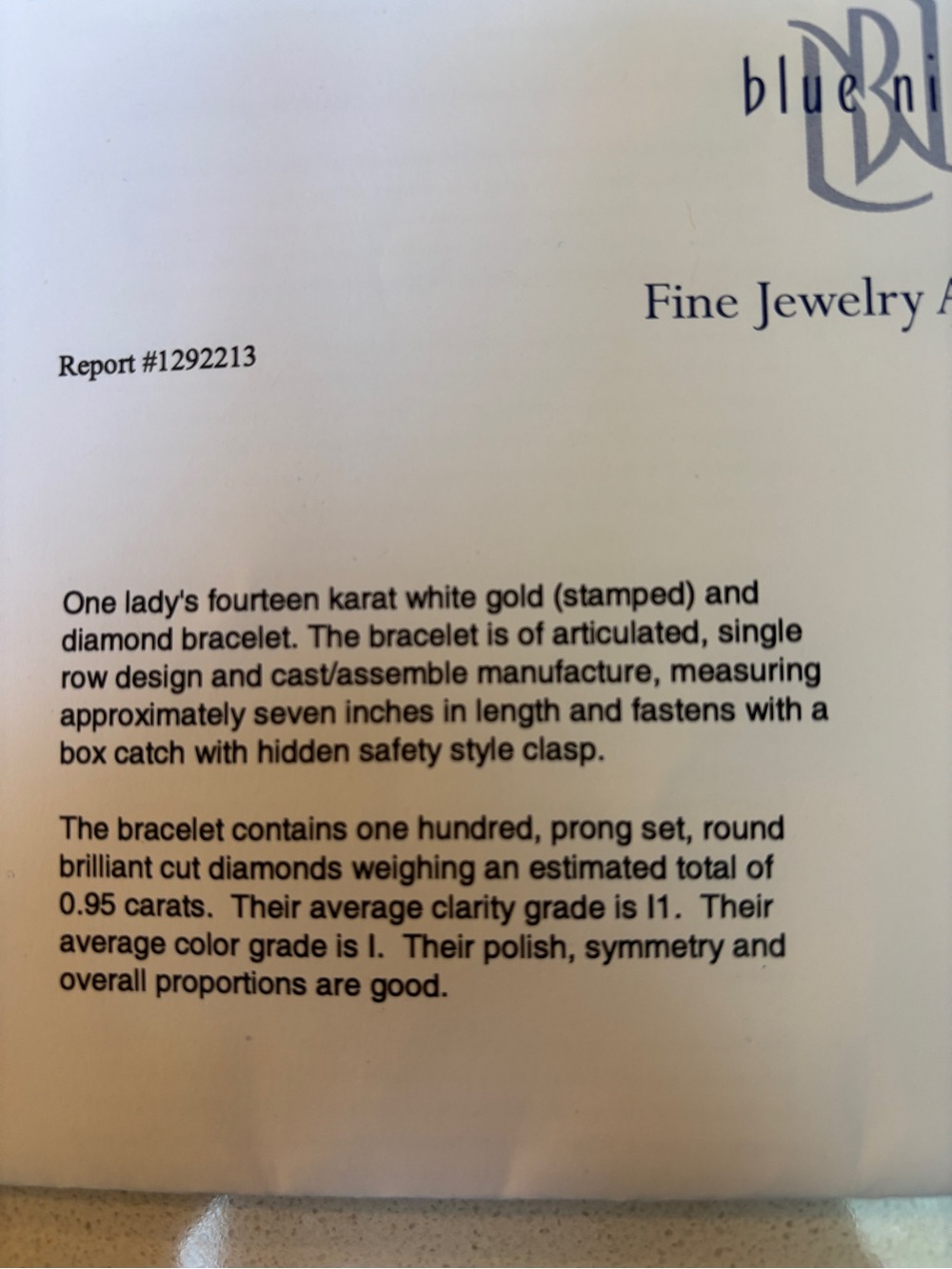 Blue Nile Diamond (Mined) Tennis Bracelet, 14k White Gold, 1 ctw - Picture 6 of 10